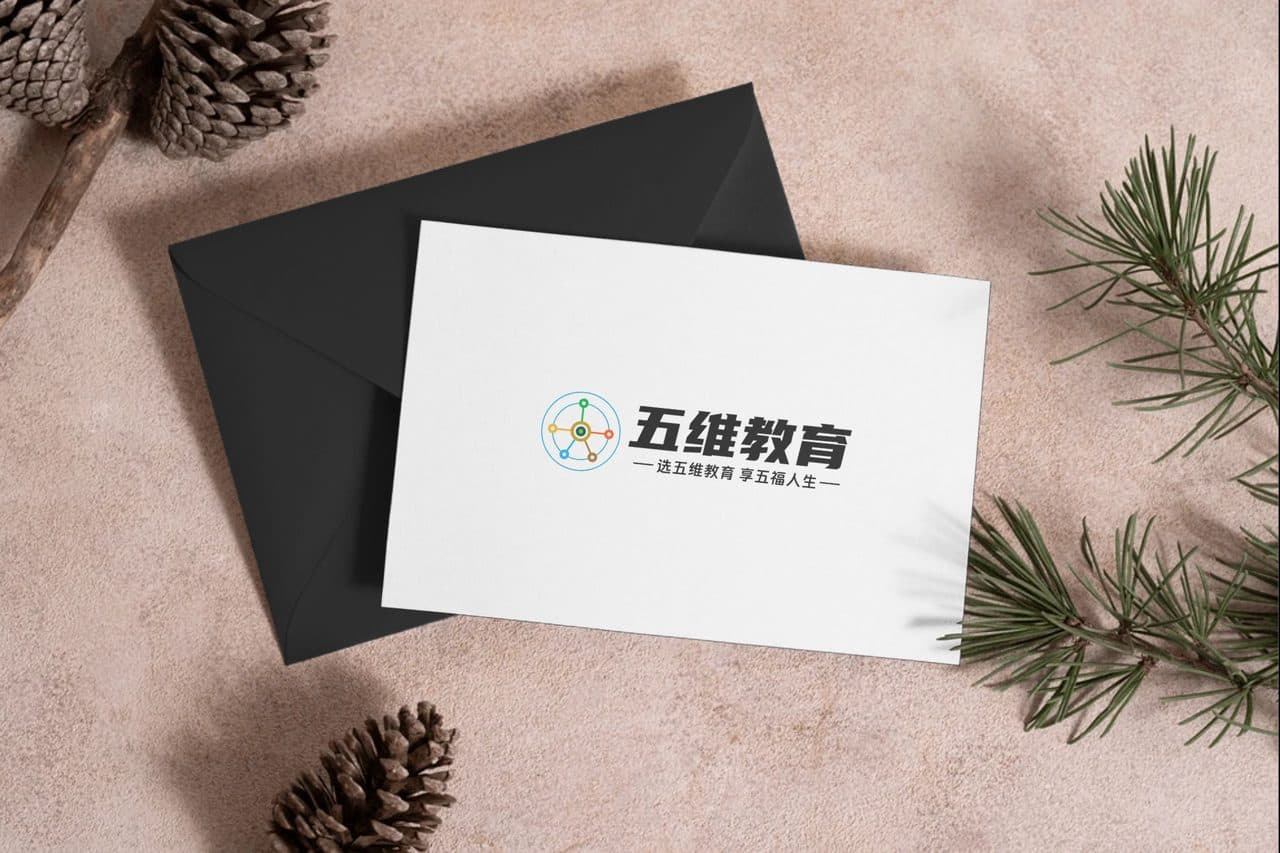 圣诞主题信封信纸vi logo样机效果图