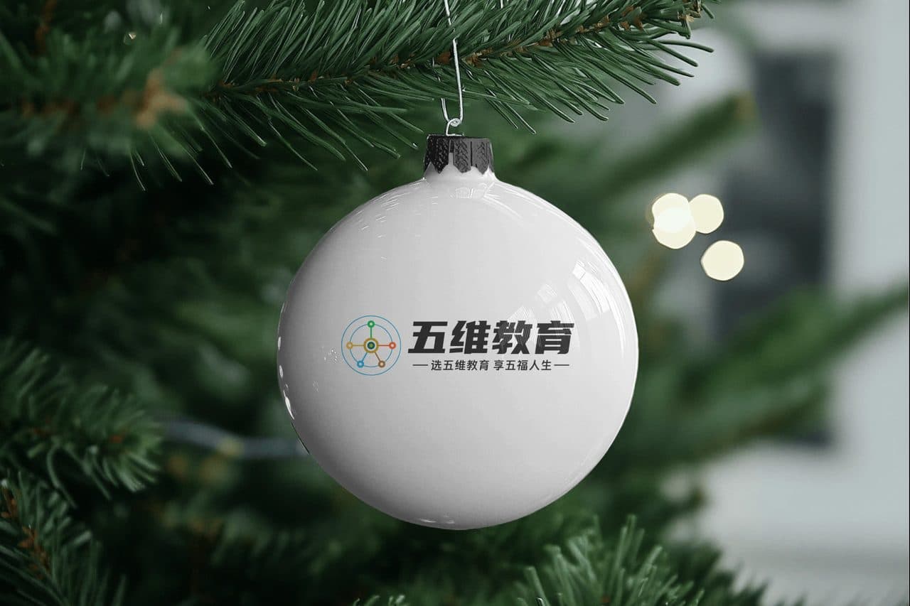 圣诞树圣诞球vi logo样机效果图