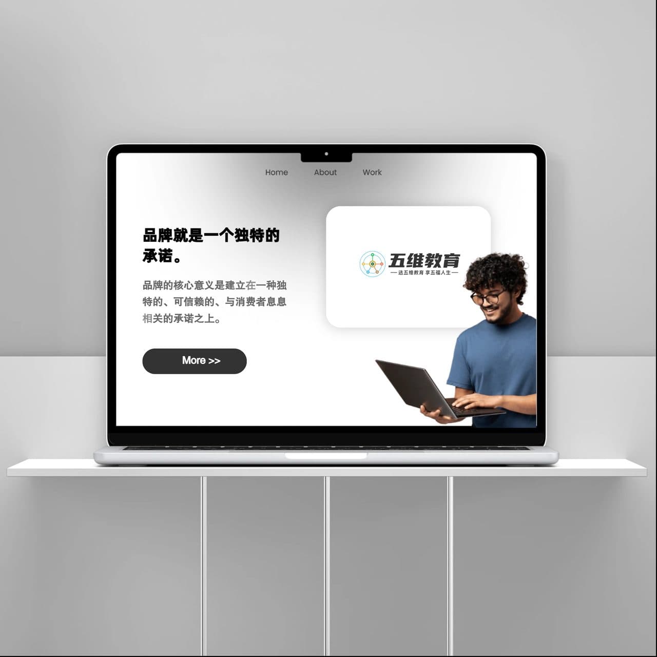 极简电脑mac logo样机效果图
