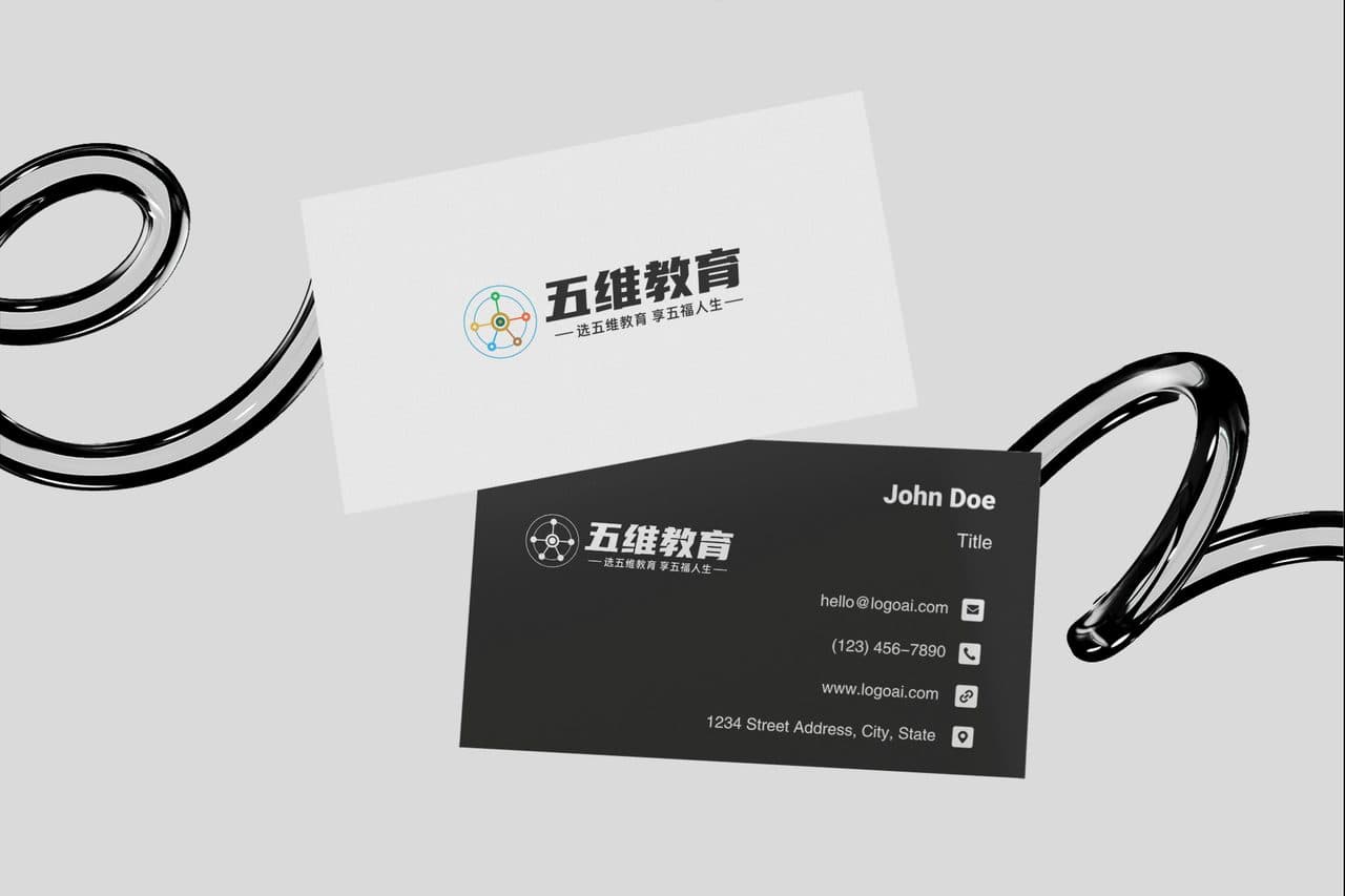 极简科技感名片vi logo样机效果图