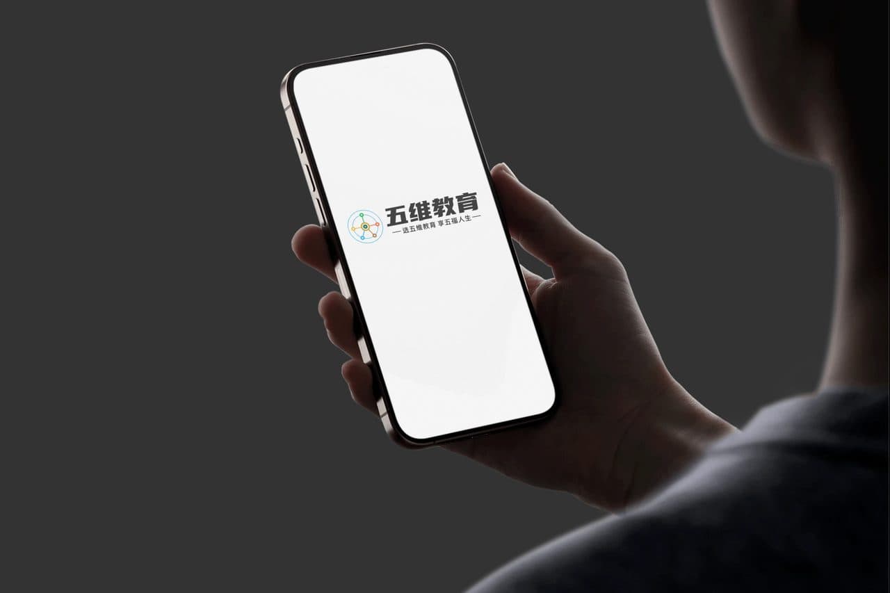 极简风人物手拿手机vi logo样机效果图